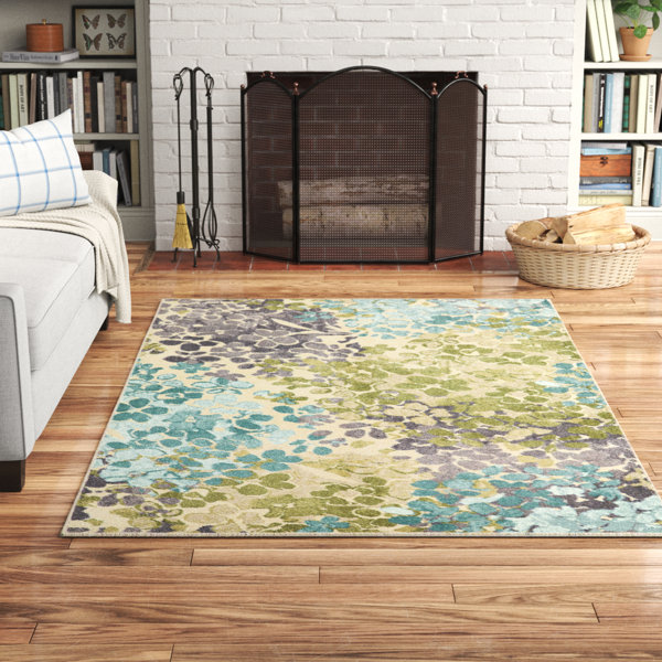 Andover Mills™ Santacruz Floral Blue/Green/Gray Area Rug & Reviews
